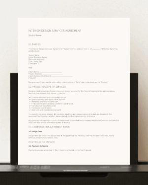 Interior Design Service Agreement